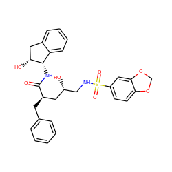 O=C(N[C@H]1c2ccccc2C[C@H]1O)[C@H](Cc1ccccc1)C[C@H](O)CNS(=O)(=O)c1ccc2c(c1)OCO2 ZINC000219900769