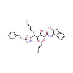 O=C(N[C@H]1c2ccccc2C[C@H]1O)[C@H](OC/C=C/Br)[C@H](O)[C@@H](O)[C@@H](OC/C=C/Br)c1nnc(CCc2ccccc2)o1 ZINC000028526513