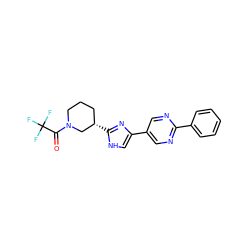 O=C(N1CCC[C@H](c2nc(-c3cnc(-c4ccccc4)nc3)c[nH]2)C1)C(F)(F)F ZINC000118622339