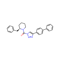 O=C(N1CCCC[C@@H]1Cc1ccccc1)n1cc(-c2ccc(-c3ccccc3)cc2)nn1 ZINC000095567573