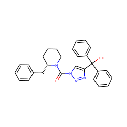 O=C(N1CCCC[C@H]1Cc1ccccc1)n1cc(C(O)(c2ccccc2)c2ccccc2)nn1 ZINC000198959342