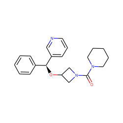 O=C(N1CCCCC1)N1CC(O[C@@H](c2ccccc2)c2cccnc2)C1 ZINC000073258809