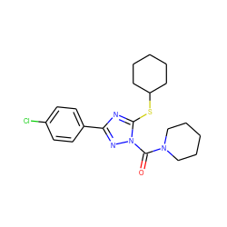 O=C(N1CCCCC1)n1nc(-c2ccc(Cl)cc2)nc1SC1CCCCC1 ZINC000040977649