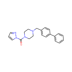 O=C(N1CCN(Cc2ccc(-c3ccccc3)cc2)CC1)n1cccn1 ZINC000299835019