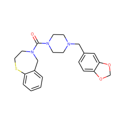 O=C(N1CCN(Cc2ccc3c(c2)OCO3)CC1)N1CCSc2ccccc2C1 ZINC000141383594