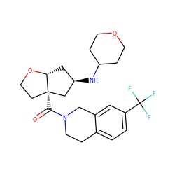 O=C(N1CCc2ccc(C(F)(F)F)cc2C1)[C@]12CCO[C@@H]1C[C@@H](NC1CCOCC1)C2 ZINC000169705998