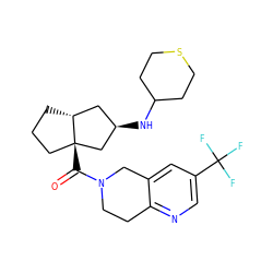 O=C(N1CCc2ncc(C(F)(F)F)cc2C1)[C@@]12CCC[C@@H]1C[C@@H](NC1CCSCC1)C2 ZINC000095594506