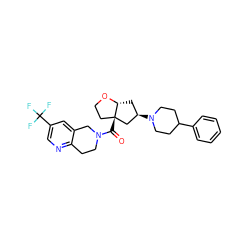 O=C(N1CCc2ncc(C(F)(F)F)cc2C1)[C@@]12CCO[C@@H]1C[C@@H](N1CCC(c3ccccc3)CC1)C2 ZINC000169334917