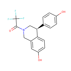 O=C(N1Cc2cc(O)ccc2[C@H](c2ccc(O)cc2)C1)C(F)(F)F ZINC000026663235