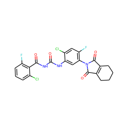 O=C(NC(=O)c1c(F)cccc1Cl)Nc1cc(N2C(=O)C3=C(CCCC3)C2=O)c(F)cc1Cl ZINC000045287910