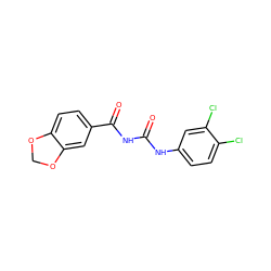 O=C(NC(=O)c1ccc2c(c1)OCO2)Nc1ccc(Cl)c(Cl)c1 ZINC000038463322