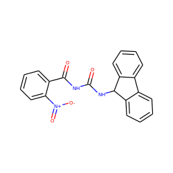 O=C(NC(=O)c1ccccc1[N+](=O)[O-])NC1c2ccccc2-c2ccccc21 ZINC000042988706