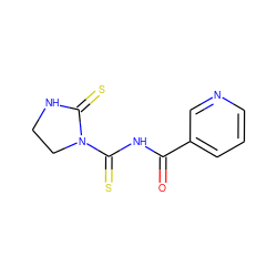 O=C(NC(=S)N1CCNC1=S)c1cccnc1 ZINC000033976365