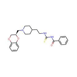 O=C(NC(=S)NCCC1CCN(C[C@@H]2COc3ccccc3O2)CC1)c1ccccc1 ZINC000013813682