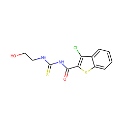 O=C(NC(=S)NCCO)c1sc2ccccc2c1Cl ZINC000002885178