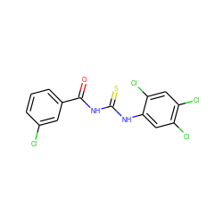 O=C(NC(=S)Nc1cc(Cl)c(Cl)cc1Cl)c1cccc(Cl)c1 ZINC000002979727