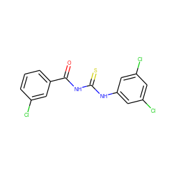 O=C(NC(=S)Nc1cc(Cl)cc(Cl)c1)c1cccc(Cl)c1 ZINC000002979725