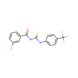 O=C(NC(=S)Nc1ccc(C(F)(F)F)cc1)c1cccc(Cl)c1 ZINC000148469248