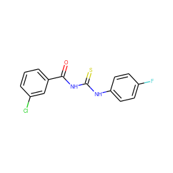 O=C(NC(=S)Nc1ccc(F)cc1)c1cccc(Cl)c1 ZINC000000361170