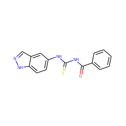 O=C(NC(=S)Nc1ccc2[nH]ncc2c1)c1ccccc1 ZINC000000384221