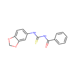 O=C(NC(=S)Nc1ccc2c(c1)OCO2)c1ccccc1 ZINC000000452519