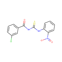 O=C(NC(=S)Nc1ccccc1[N+](=O)[O-])c1cccc(Cl)c1 ZINC000004622085