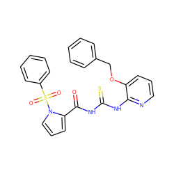 O=C(NC(=S)Nc1ncccc1OCc1ccccc1)c1cccn1S(=O)(=O)c1ccccc1 ZINC000096272680