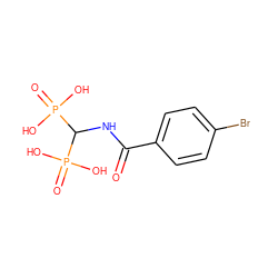 O=C(NC(P(=O)(O)O)P(=O)(O)O)c1ccc(Br)cc1 ZINC000169351252