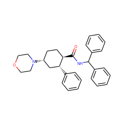 O=C(NC(c1ccccc1)c1ccccc1)[C@@H]1CC[C@@H](N2CCOCC2)C[C@H]1c1ccccc1 ZINC000103283368