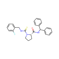 O=C(NC(c1ccccc1)c1ccccc1)[C@@H]1CCCN1C(=S)NCc1ccccc1F ZINC000013780782