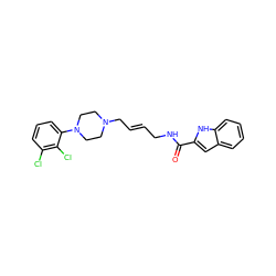 O=C(NC/C=C/CN1CCN(c2cccc(Cl)c2Cl)CC1)c1cc2ccccc2[nH]1 ZINC000066155282