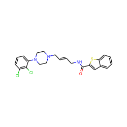 O=C(NC/C=C/CN1CCN(c2cccc(Cl)c2Cl)CC1)c1cc2ccccc2s1 ZINC000013608847