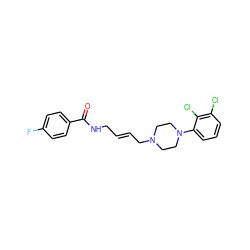 O=C(NC/C=C/CN1CCN(c2cccc(Cl)c2Cl)CC1)c1ccc(F)cc1 ZINC000013608777