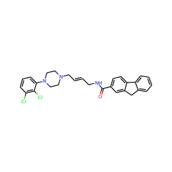 O=C(NC/C=C/CN1CCN(c2cccc(Cl)c2Cl)CC1)c1ccc2c(c1)Cc1ccccc1-2 ZINC000013534401