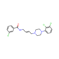 O=C(NC/C=C/CN1CCN(c2cccc(Cl)c2Cl)CC1)c1cccc(Cl)c1 ZINC000013608782