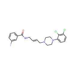 O=C(NC/C=C/CN1CCN(c2cccc(Cl)c2Cl)CC1)c1cccc(I)c1 ZINC000028117997