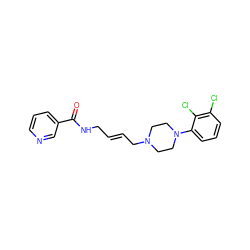 O=C(NC/C=C/CN1CCN(c2cccc(Cl)c2Cl)CC1)c1cccnc1 ZINC000013608819