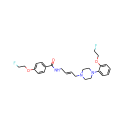 O=C(NC/C=C/CN1CCN(c2ccccc2OCCF)CC1)c1ccc(OCCF)cc1 ZINC000066114566