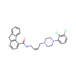 O=C(NC/C=C\CN1CCN(c2cccc(Cl)c2Cl)CC1)c1cccc2c1-c1ccccc1C2 ZINC000013534397