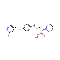 O=C(NC[C@@H](C(=O)NO)N1CCCCC1)c1ccc(OCc2ccnc(Br)c2)cc1 ZINC000116372418