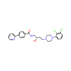 O=C(NC[C@@H](O)CCN1CCN(c2cccc(Cl)c2Cl)CC1)c1ccc(-c2ccccn2)cc1 ZINC000028711341