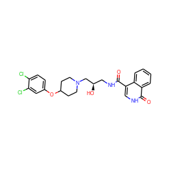 O=C(NC[C@@H](O)CN1CCC(Oc2ccc(Cl)c(Cl)c2)CC1)c1c[nH]c(=O)c2ccccc12 ZINC000003816882