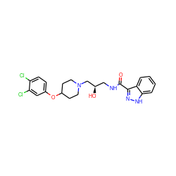 O=C(NC[C@@H](O)CN1CCC(Oc2ccc(Cl)c(Cl)c2)CC1)c1n[nH]c2ccccc12 ZINC000095560704