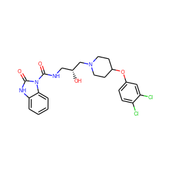 O=C(NC[C@@H](O)CN1CCC(Oc2ccc(Cl)c(Cl)c2)CC1)n1c(=O)[nH]c2ccccc21 ZINC000095558524