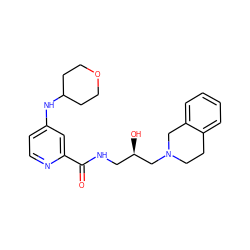 O=C(NC[C@@H](O)CN1CCc2ccccc2C1)c1cc(NC2CCOCC2)ccn1 ZINC000217068170