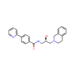 O=C(NC[C@@H](O)CN1CCc2ccccc2C1)c1ccc(-c2ccccn2)cc1 ZINC000217122847