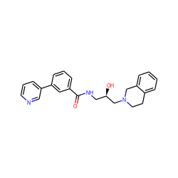 O=C(NC[C@@H](O)CN1CCc2ccccc2C1)c1cccc(-c2cccnc2)c1 ZINC000217119358