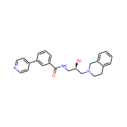 O=C(NC[C@@H](O)CN1CCc2ccccc2C1)c1cccc(-c2ccncc2)c1 ZINC000217119318