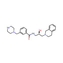 O=C(NC[C@@H](O)CN1CCc2ccccc2C1)c1cccc(CN2CCNCC2)c1 ZINC000217030222