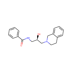 O=C(NC[C@@H](O)CN1CCc2ccccc2C1)c1ccccc1 ZINC000217115674